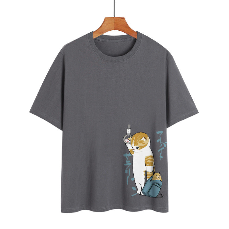 Creative Fashion Work Cat Cotton T-shirt