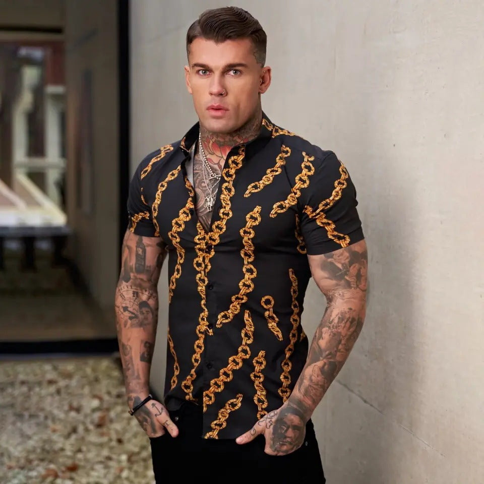 Loose Printed Short Sleeve Shirt