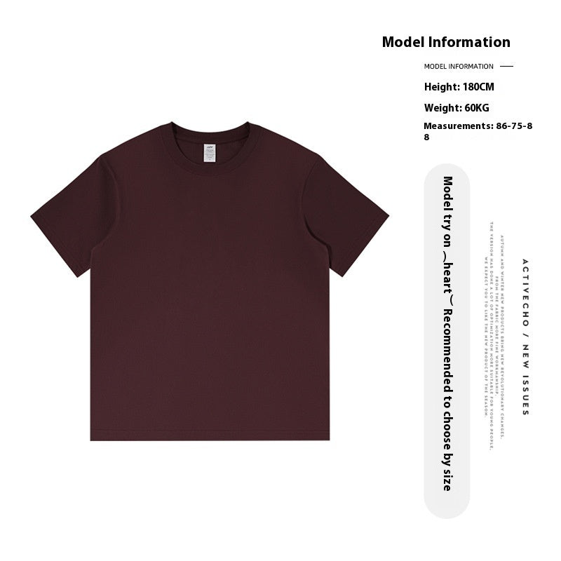 Pure Cotton Simple Men's Solid Color T-shirt