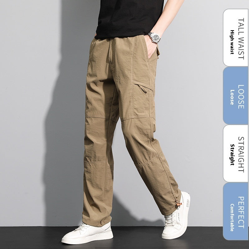 Thin Overalls Men's Casual Loose Ultrathin Khaki Straight