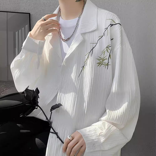 Chinese Style Embroidery Shirt Ins Advanced Loose Casual Jacket