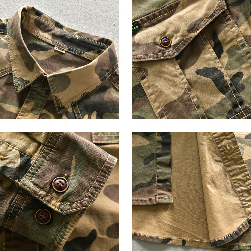 American Camouflage Workwear Shirt Street Fashion