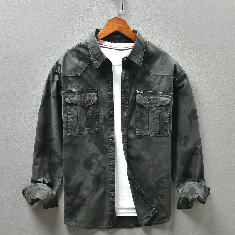 American Camouflage Workwear Shirt Street Fashion