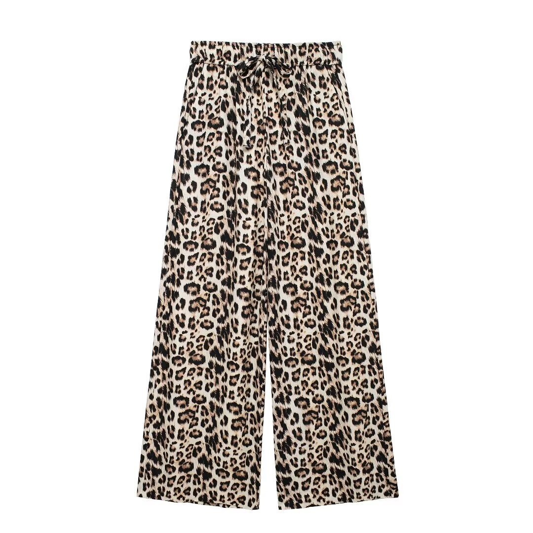 Women's Animal Print Coat Shirt Pants Suit