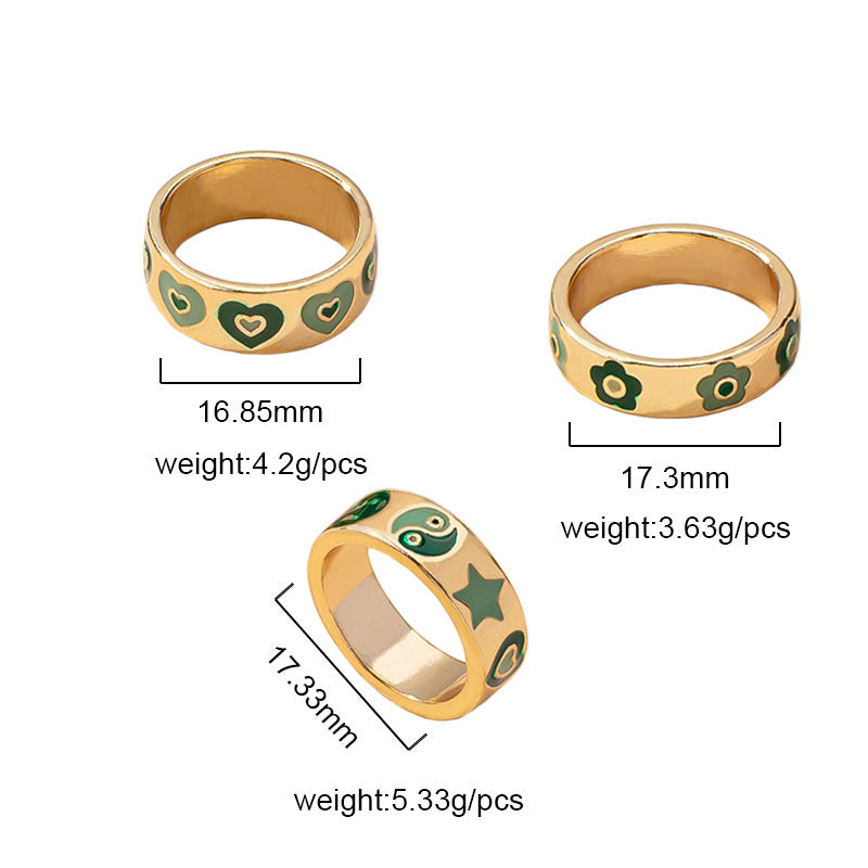 Simple Fashion Love Alloy Ring Women