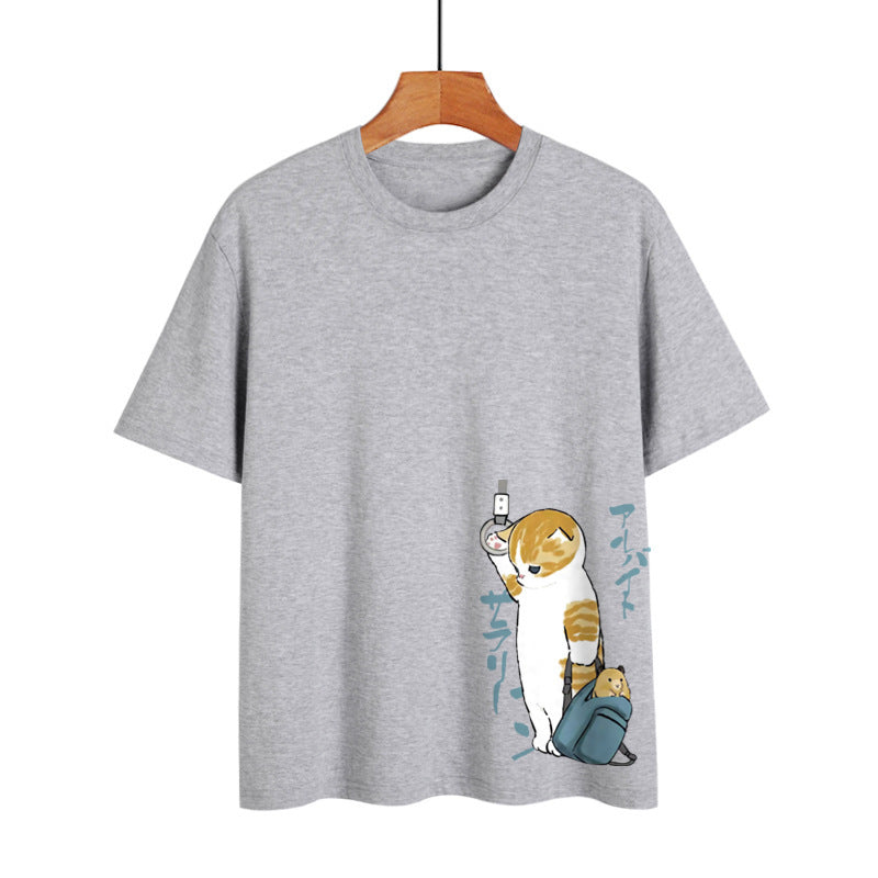 Creative Fashion Work Cat Cotton T-shirt