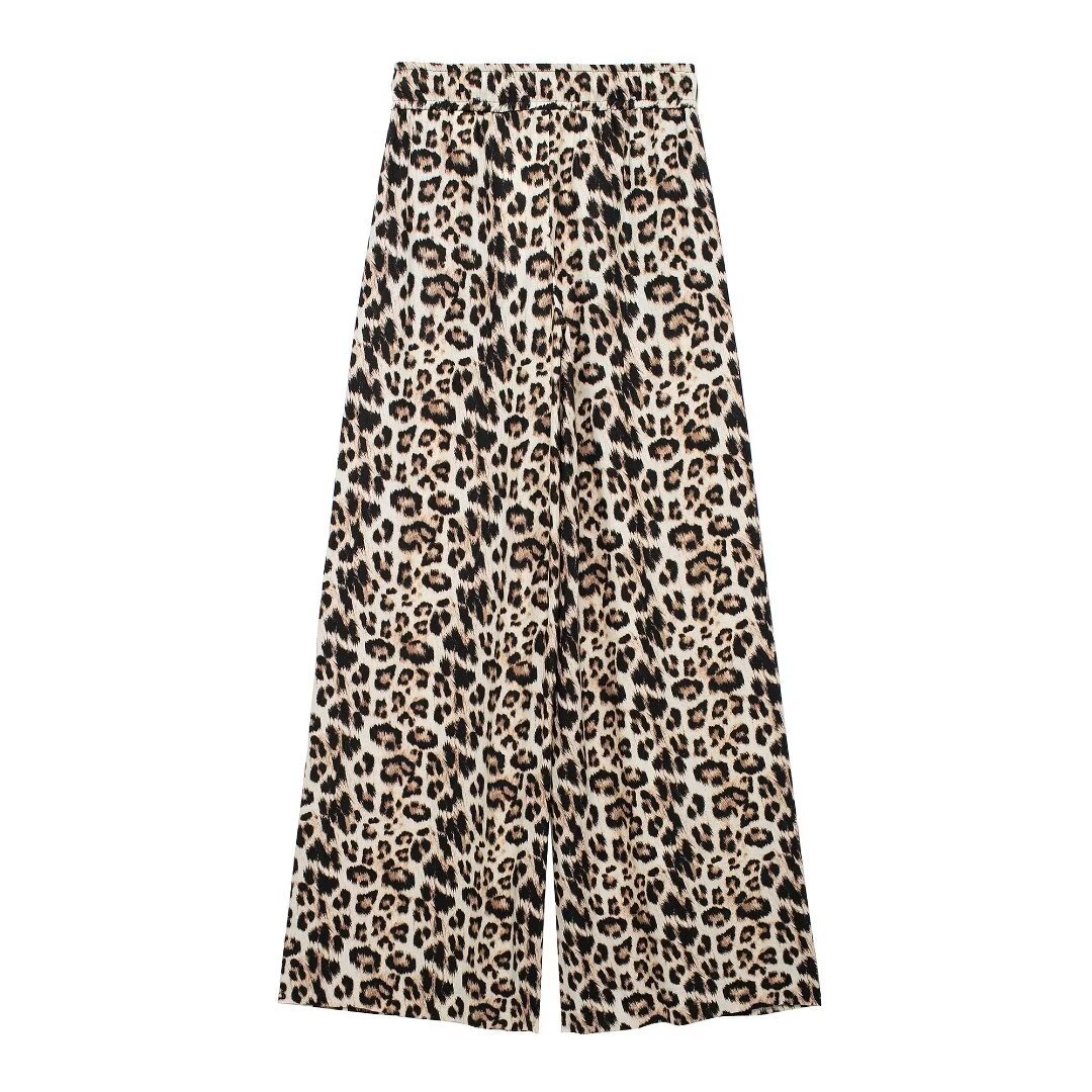 Women's Animal Print Coat Shirt Pants Suit