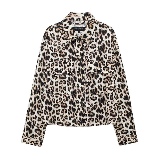 Women's Animal Print Coat Shirt Pants Suit