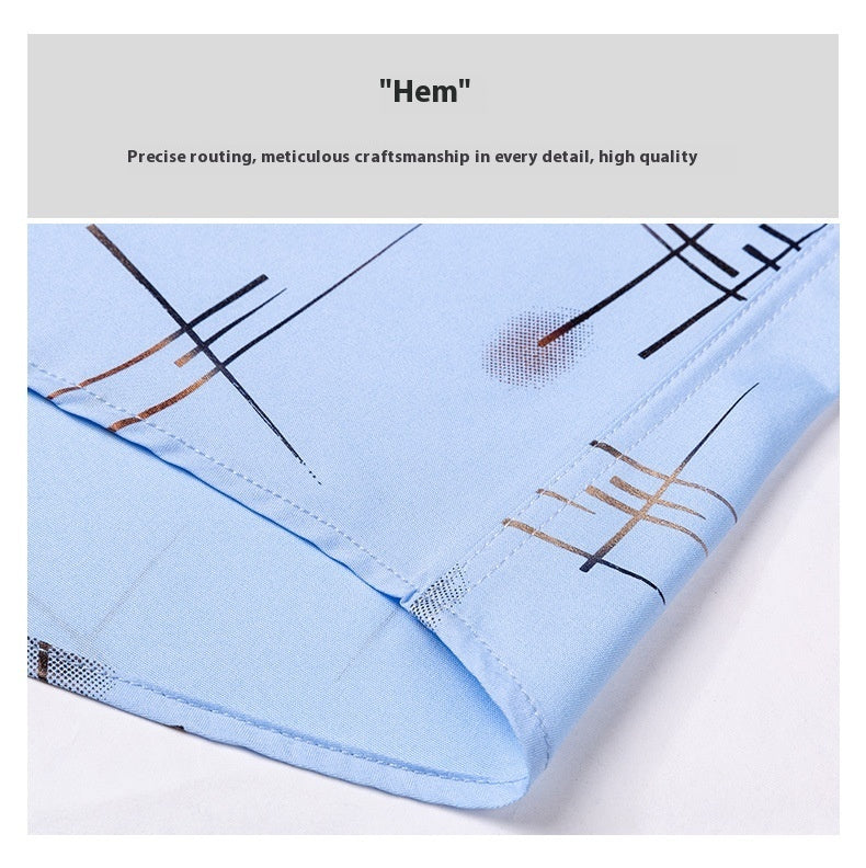 Middle-aged And Elderly Men's Non-ironing Anti-wrinkle Shirt Casual Bronzing Plaid Shirt